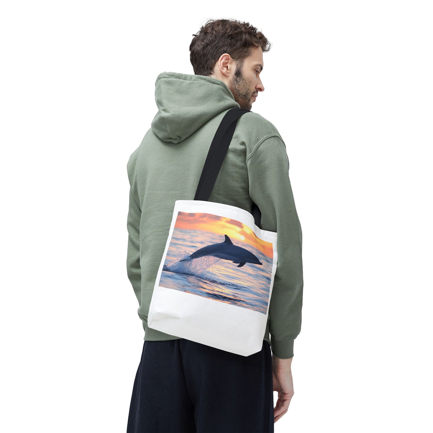 Dolphin Sunset Tote Bag