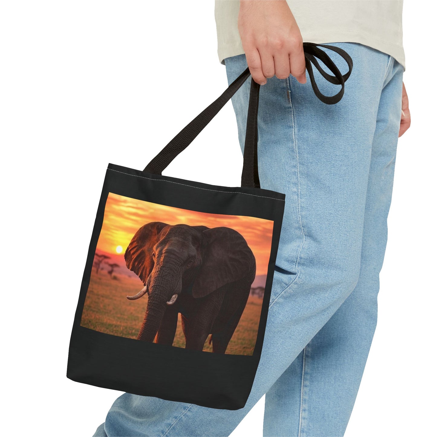 Serene Sunset Elephant Tote Bag