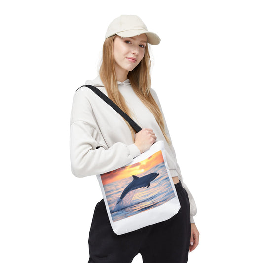 Dolphin Sunset Tote Bag