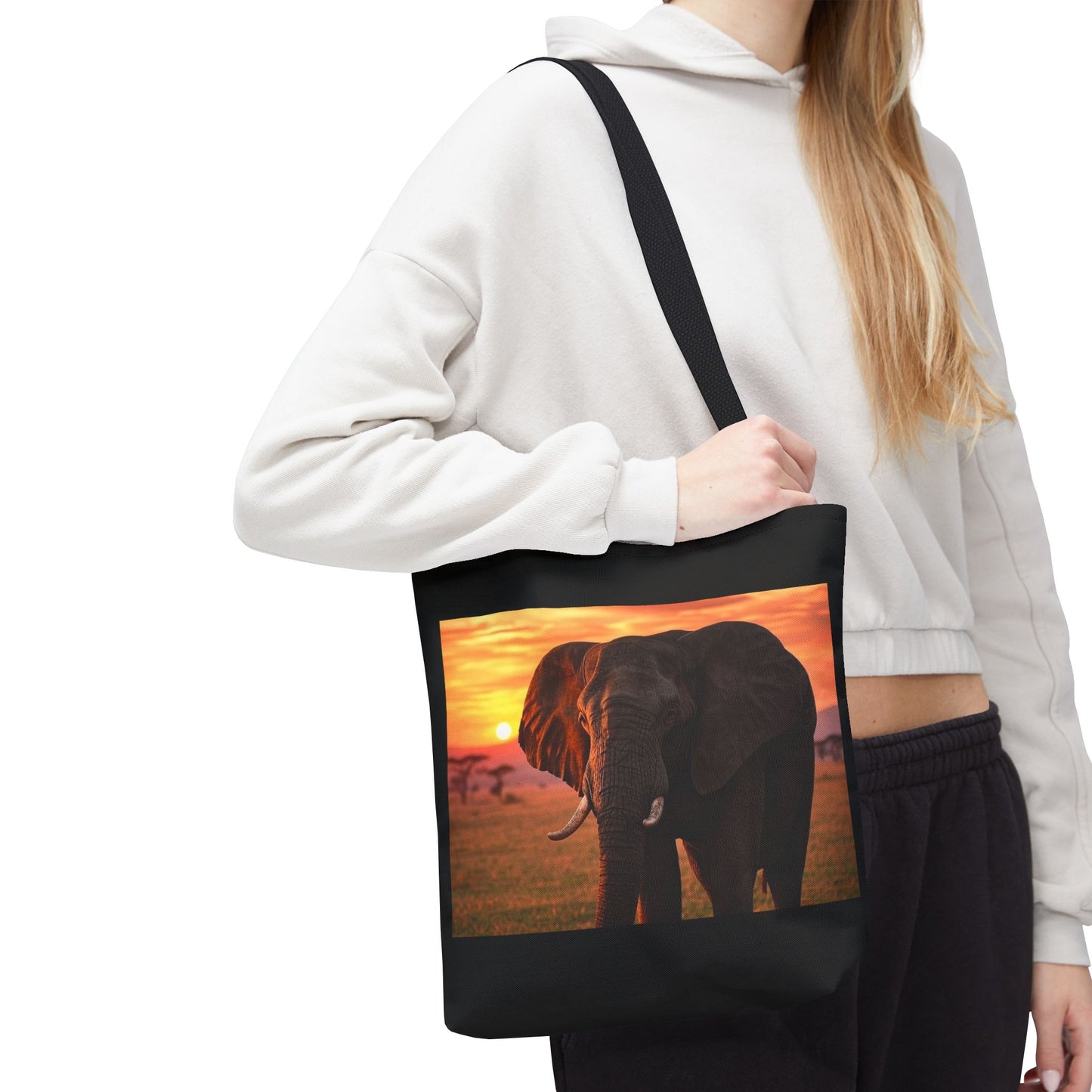 Serene Sunset Elephant Tote Bag